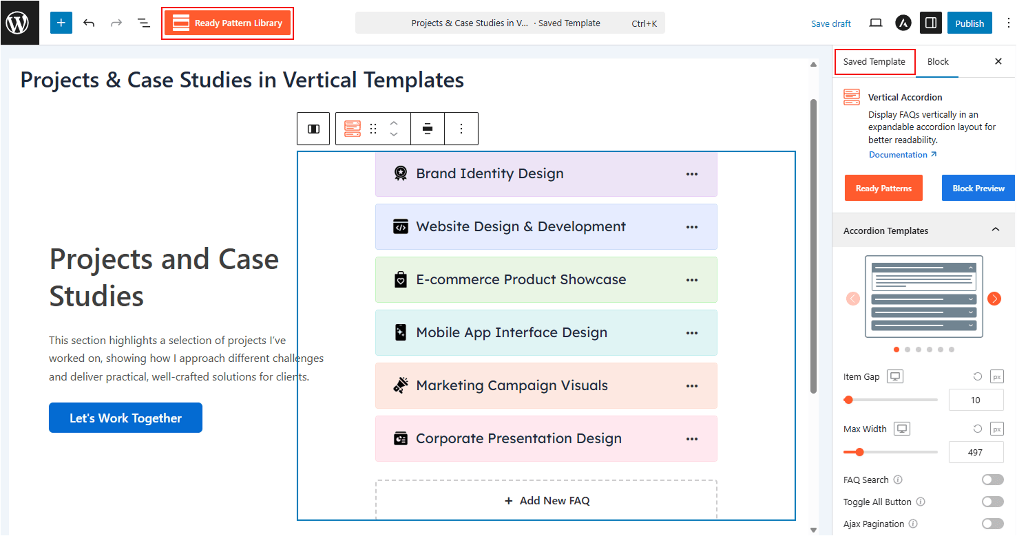 How to Build Accordion Saved Template
