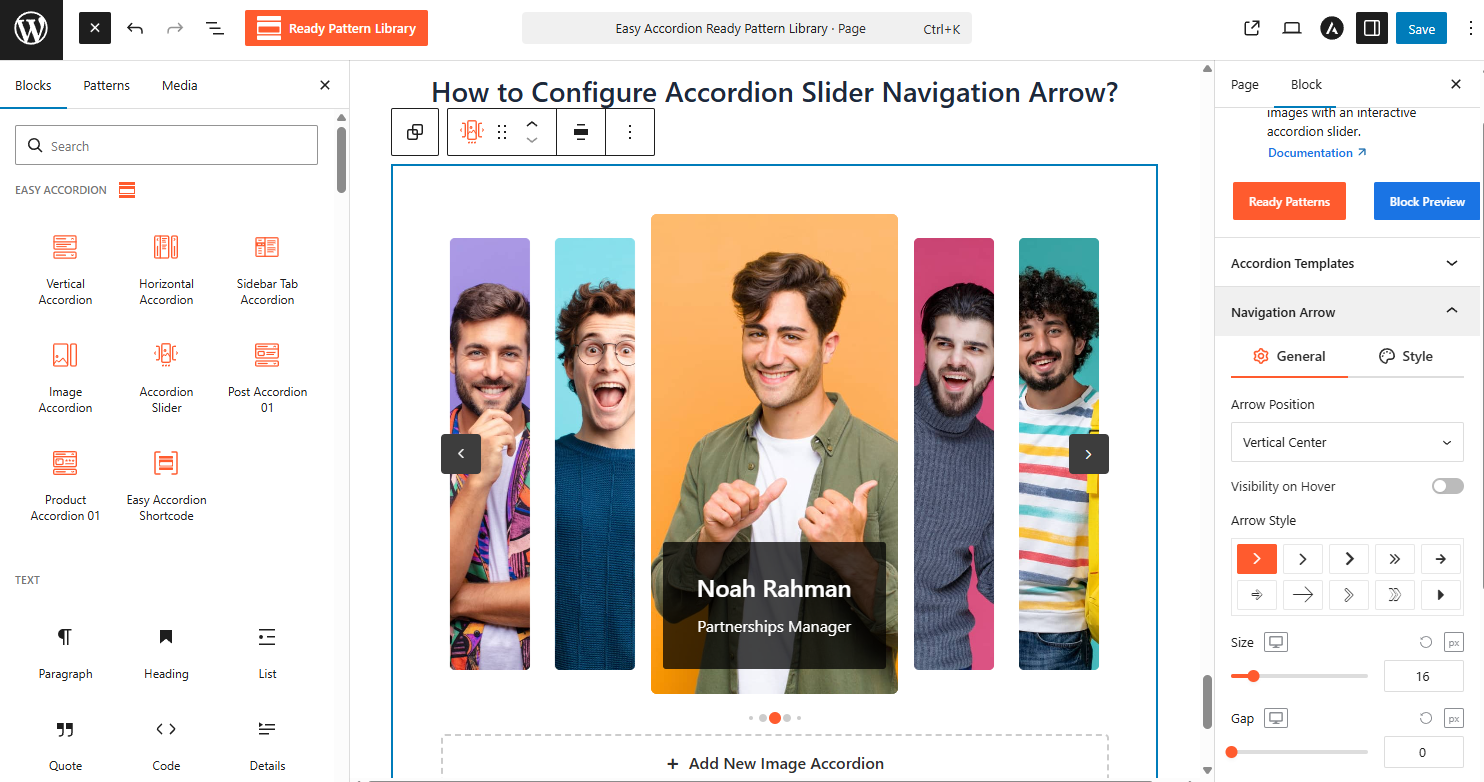 How to Configure Accordion Slider Navigation Arrow? – Easy Accordion Docs