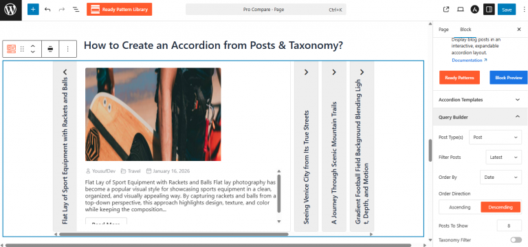 How to Create an Accordion from Posts & Taxonomy? – Easy Accordion Docs