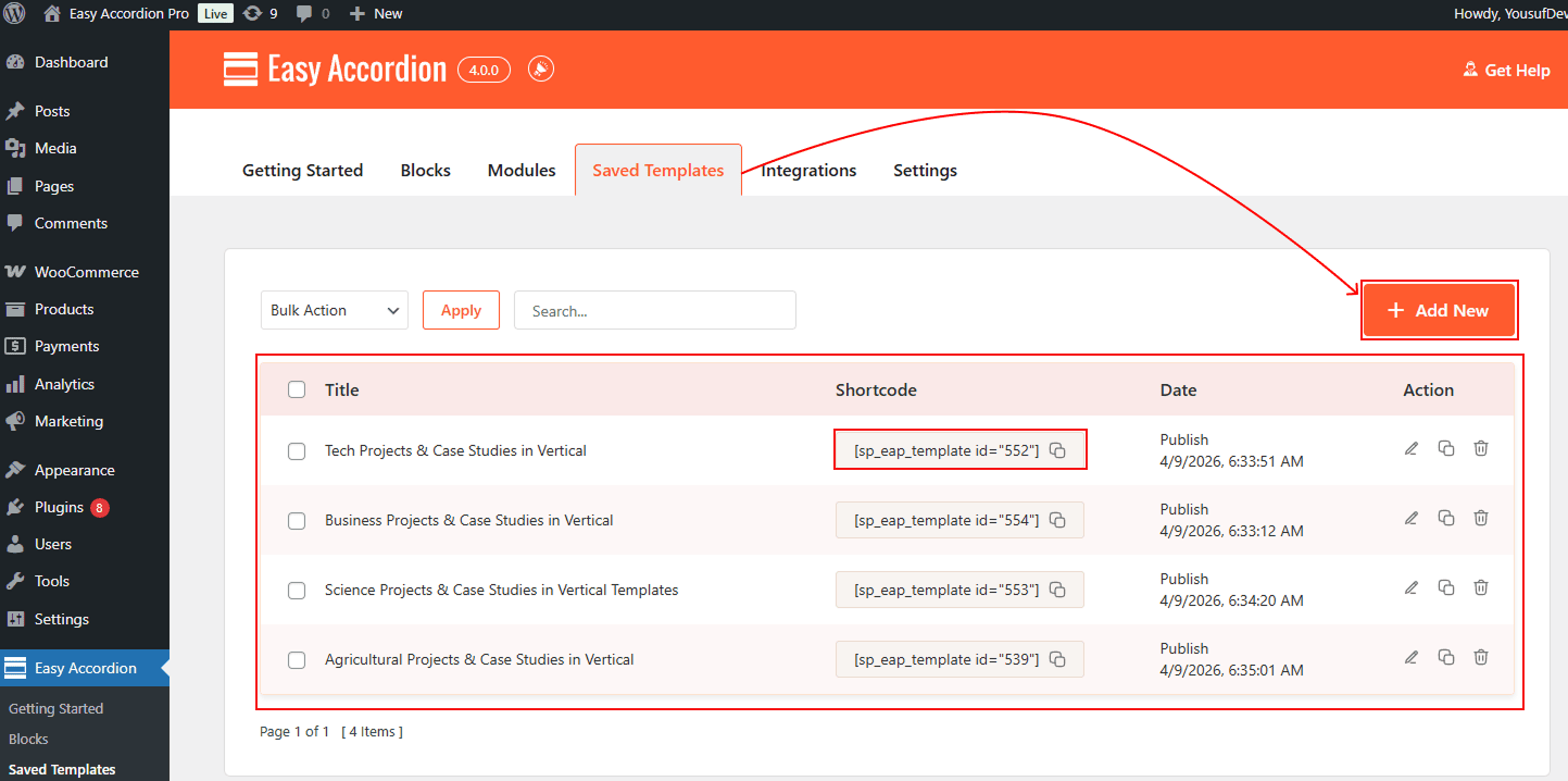 How to Create a New Accordion Template