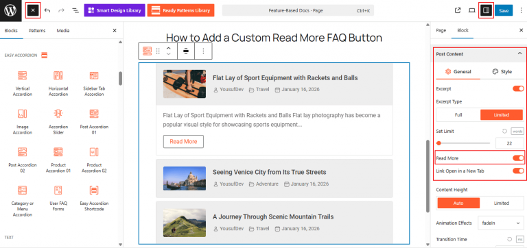 How to Add a Custom Read More FAQs Button – Easy Accordion Docs