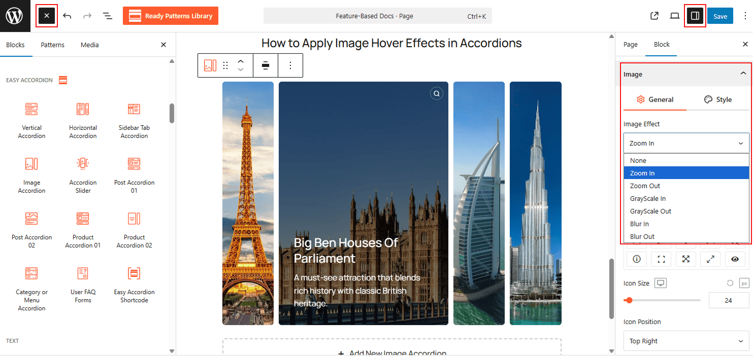 How to Apply Image Hover Effects in Accordions