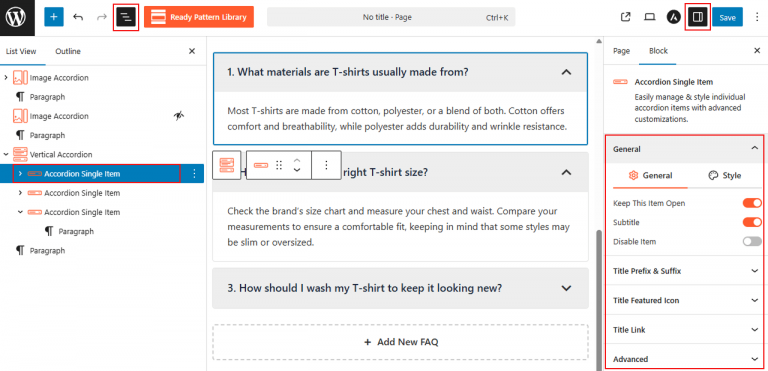 How to Customize Single Accordion Item in WordPress