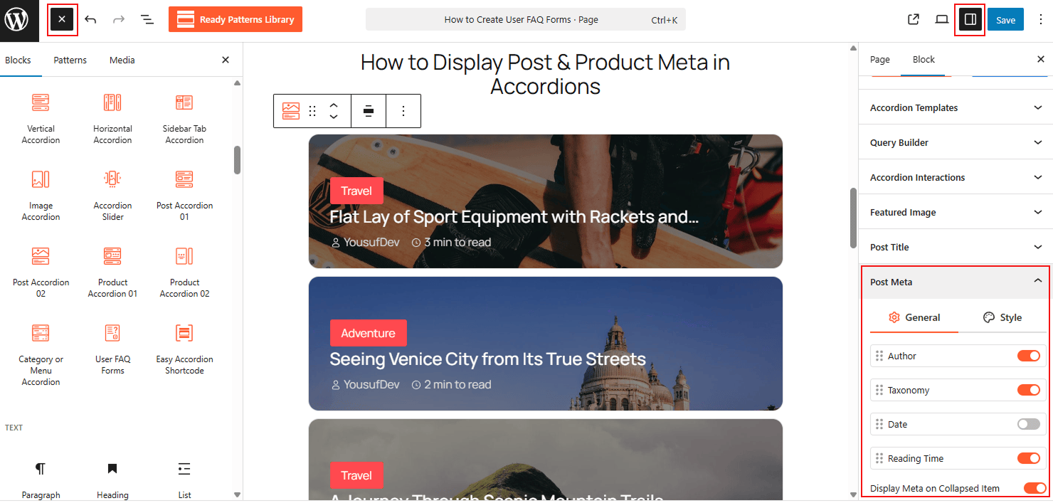 How to Display Post & Product Meta in Accordions