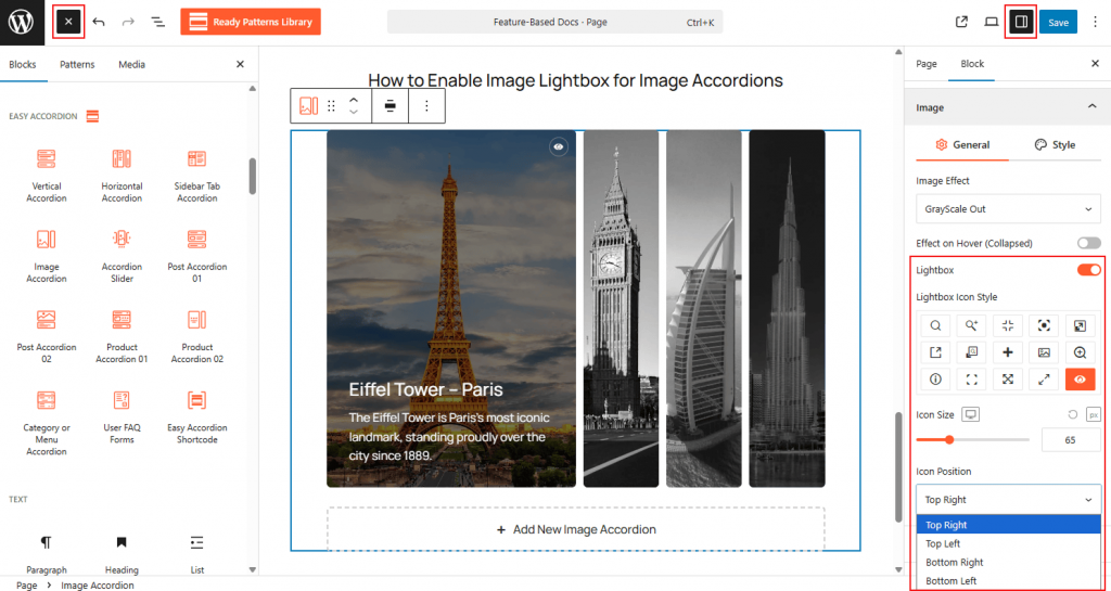 How to Enable Image Lightbox for Image Accordions – Easy Accordion Docs