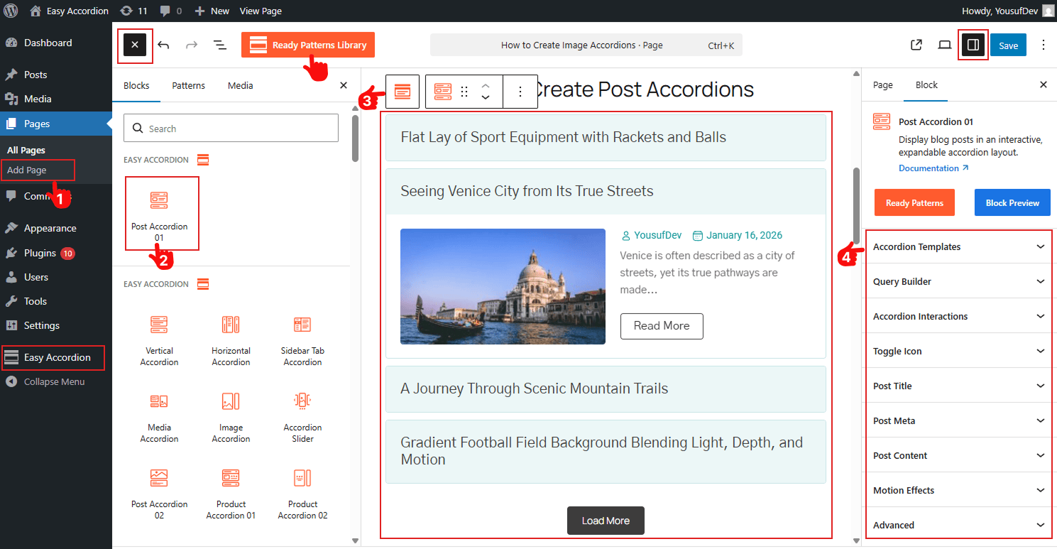 How to Create Post Accordion using Easy Accordion plugin