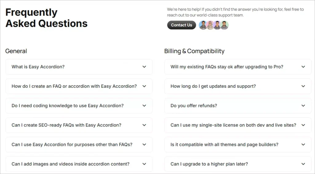 FAQ example