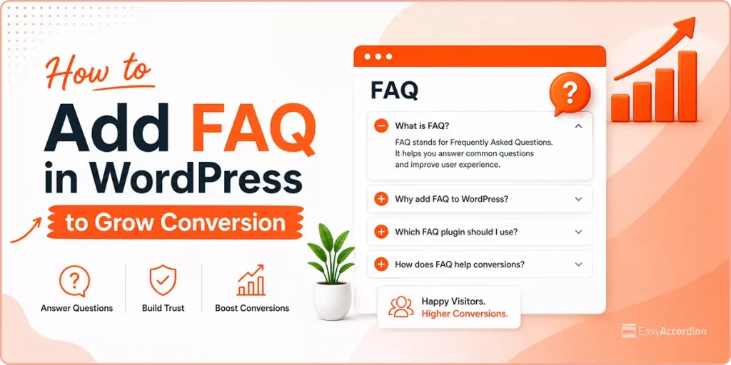 the featured image for the blog How to Add FAQ in WordPress to Grow Conversion