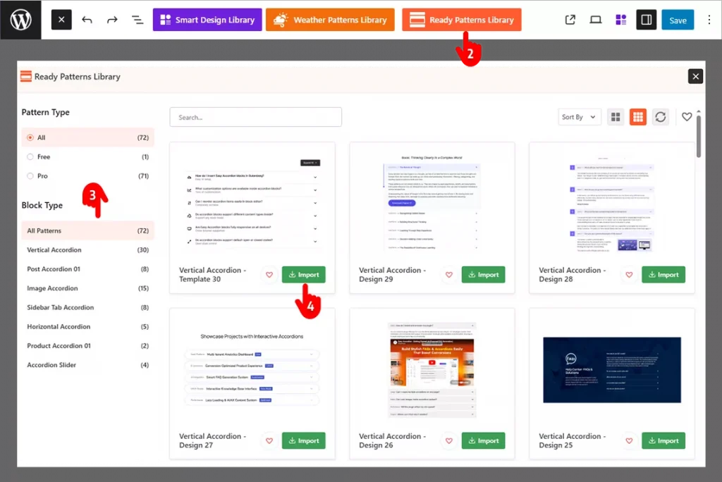 Steps to choose an FAQ pattern